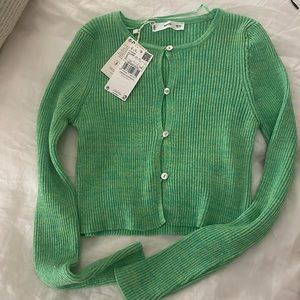 Green cardigan